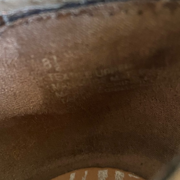 DV by Dolce vita booties size 8.5 taupe wood heel meshlike 3 in heel - Picture 7 of 9